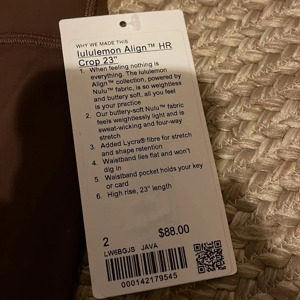 NWT lululemon align 23” in Java